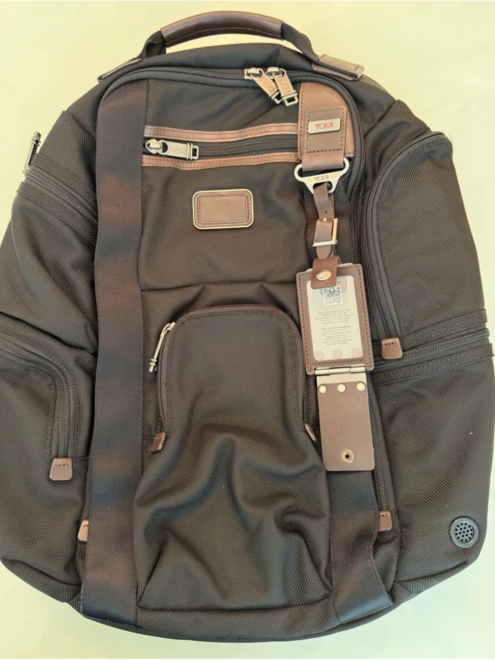 Tumi Brown and Black Men's Backpack with Leather Accents